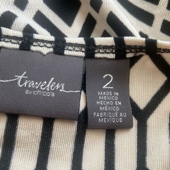 Chico's Travelers Cold-Shoulder Blouse- Large. B35 - Picture 3 of 7